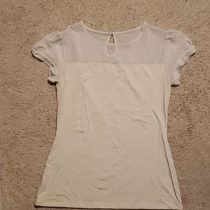 Express sheer top cap sleeve blouse